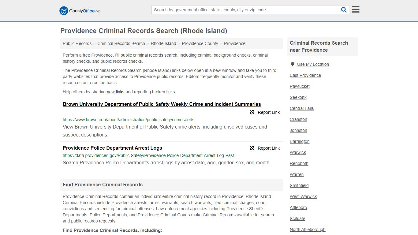 Criminal Records Search - Providence, RI (Arrests, Jails & Most Wanted ...